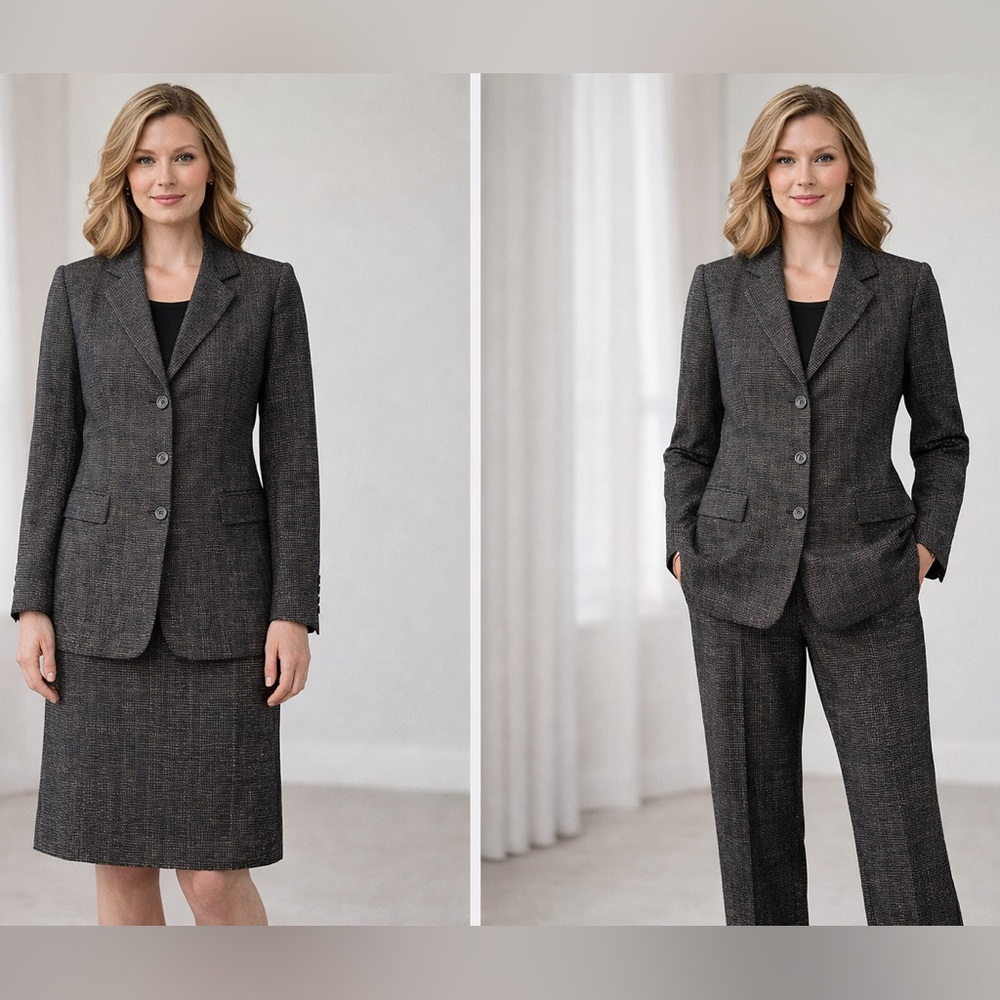 Donna Gray Y2K Women’s 3-Piece Suit Set – Size 12 ✨ Skirt Suit / Pantsuit